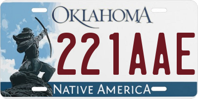 OK license plate 221AAE