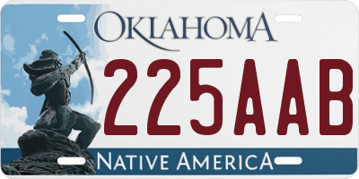 OK license plate 225AAB