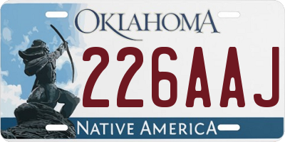 OK license plate 226AAJ