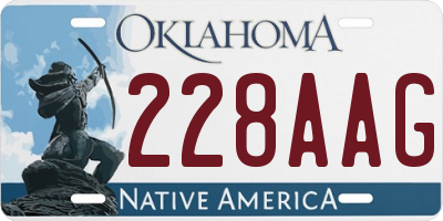 OK license plate 228AAG