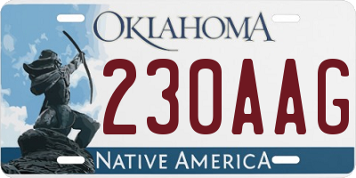 OK license plate 230AAG