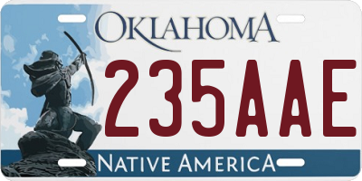 OK license plate 235AAE