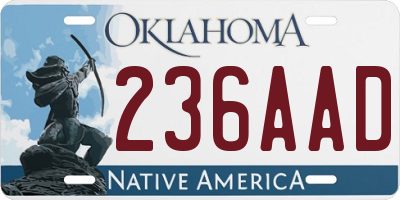 OK license plate 236AAD