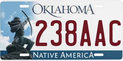 OK license plate 238AAC