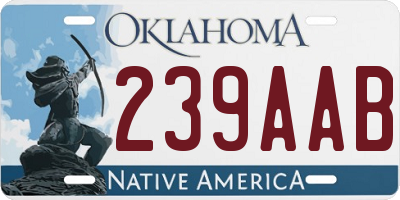 OK license plate 239AAB