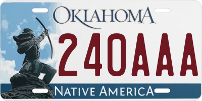 OK license plate 240AAA
