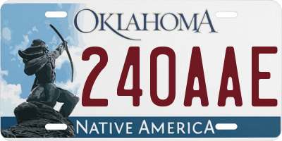 OK license plate 240AAE