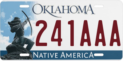 OK license plate 241AAA