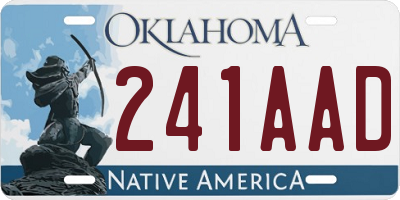 OK license plate 241AAD