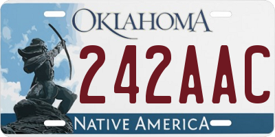 OK license plate 242AAC