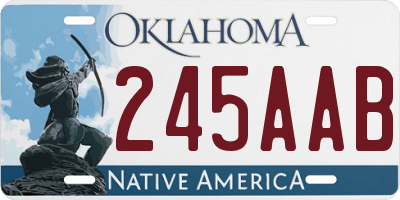 OK license plate 245AAB