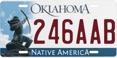 OK license plate 246AAB
