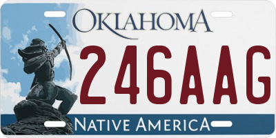OK license plate 246AAG