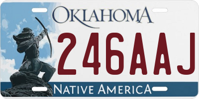 OK license plate 246AAJ