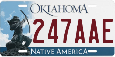 OK license plate 247AAE