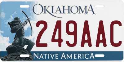 OK license plate 249AAC