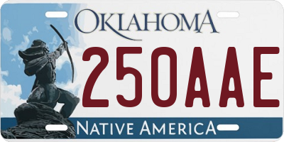 OK license plate 250AAE