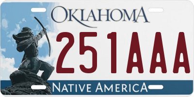 OK license plate 251AAA