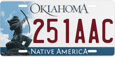 OK license plate 251AAC
