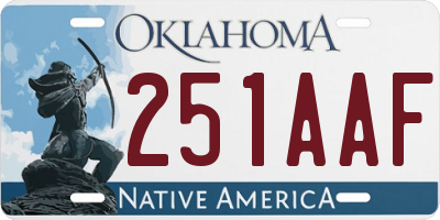 OK license plate 251AAF