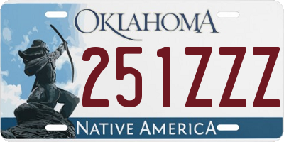 OK license plate 251ZZZ