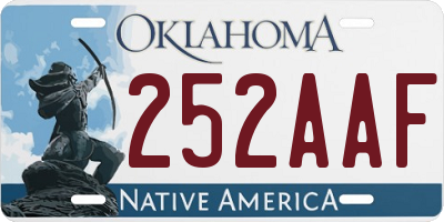 OK license plate 252AAF