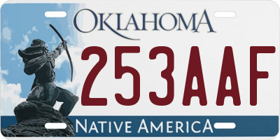 OK license plate 253AAF