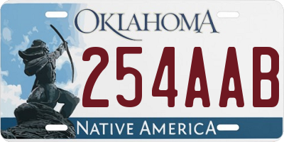OK license plate 254AAB