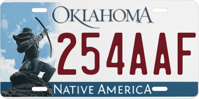 OK license plate 254AAF