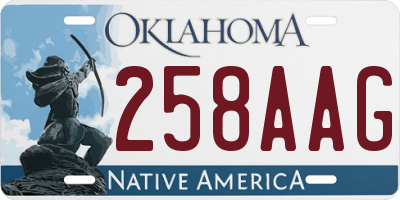 OK license plate 258AAG