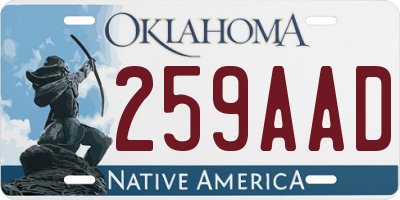 OK license plate 259AAD
