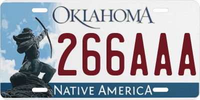 OK license plate 266AAA