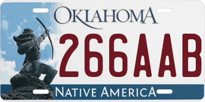 OK license plate 266AAB