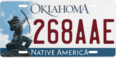 OK license plate 268AAE