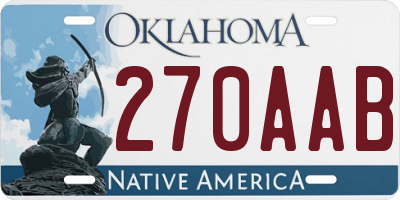 OK license plate 270AAB