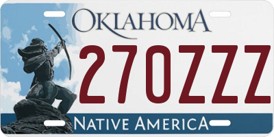 OK license plate 270ZZZ