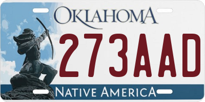 OK license plate 273AAD