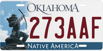 OK license plate 273AAF