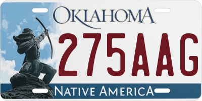 OK license plate 275AAG
