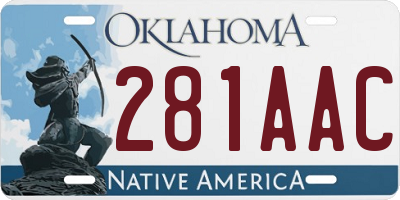 OK license plate 281AAC