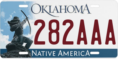 OK license plate 282AAA