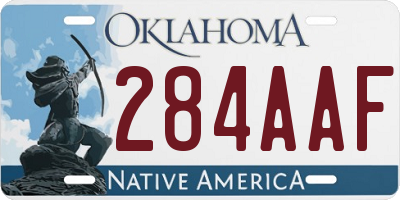OK license plate 284AAF
