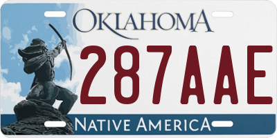 OK license plate 287AAE
