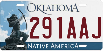 OK license plate 291AAJ