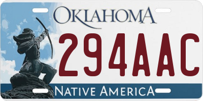 OK license plate 294AAC
