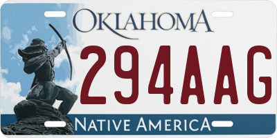 OK license plate 294AAG