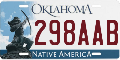 OK license plate 298AAB