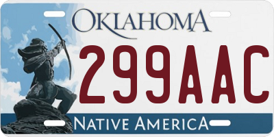 OK license plate 299AAC