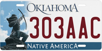 OK license plate 303AAC