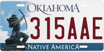 OK license plate 315AAE
